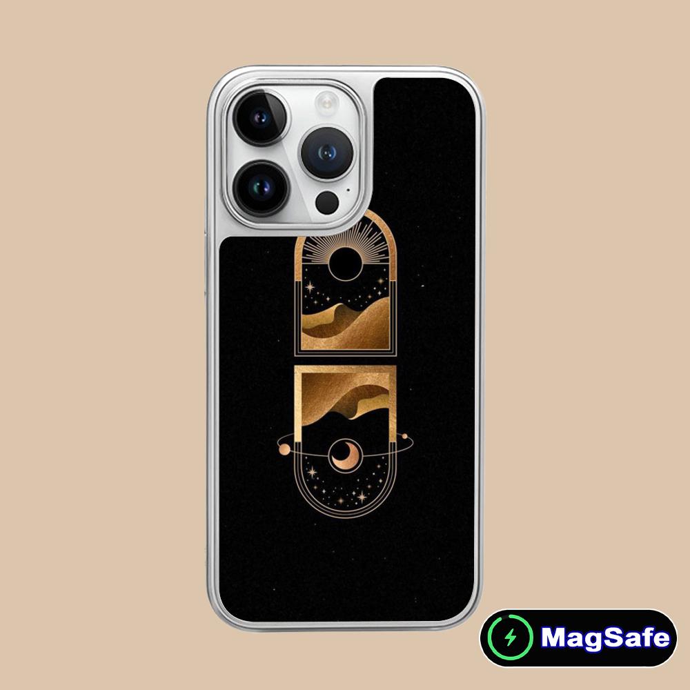 Sun Moon Mobile Cell Phone Case for iPhone 17 16 15 14 13 12 11 Air Pro Max Plus Magsafe Silver Plating Colorful Cover Luxury