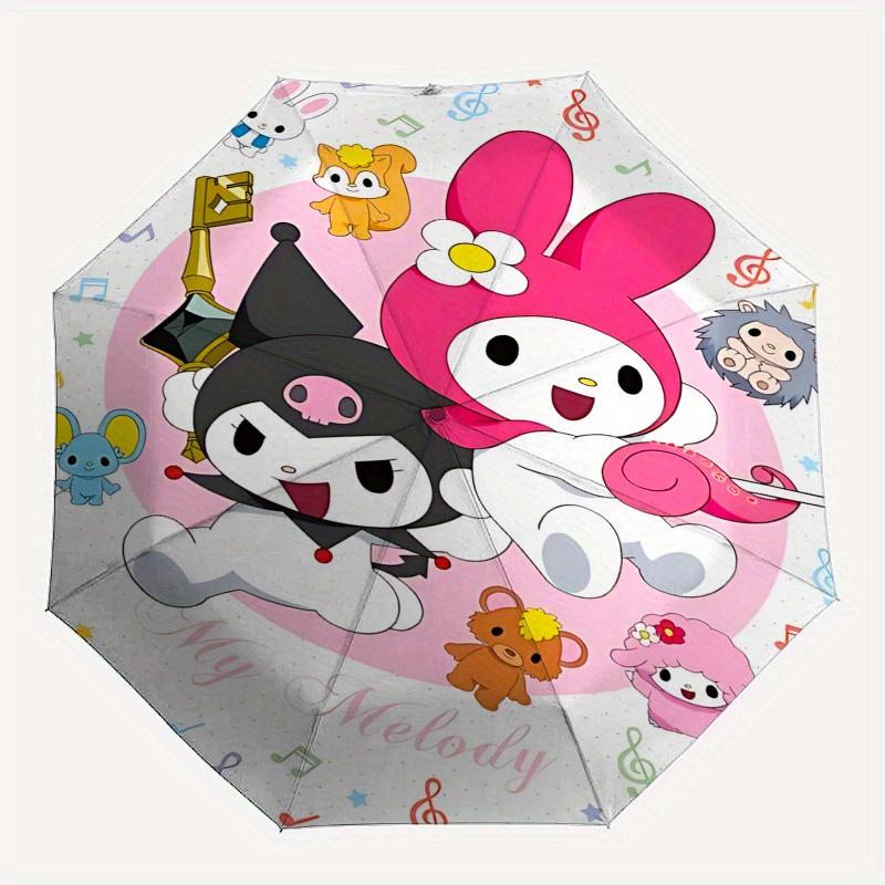 My Melody, Characters Automatic Opening and Closing Parasol Compact Travel Umbrella with 8 Ribs for Women and Men Ideal Birthday/Christmas G