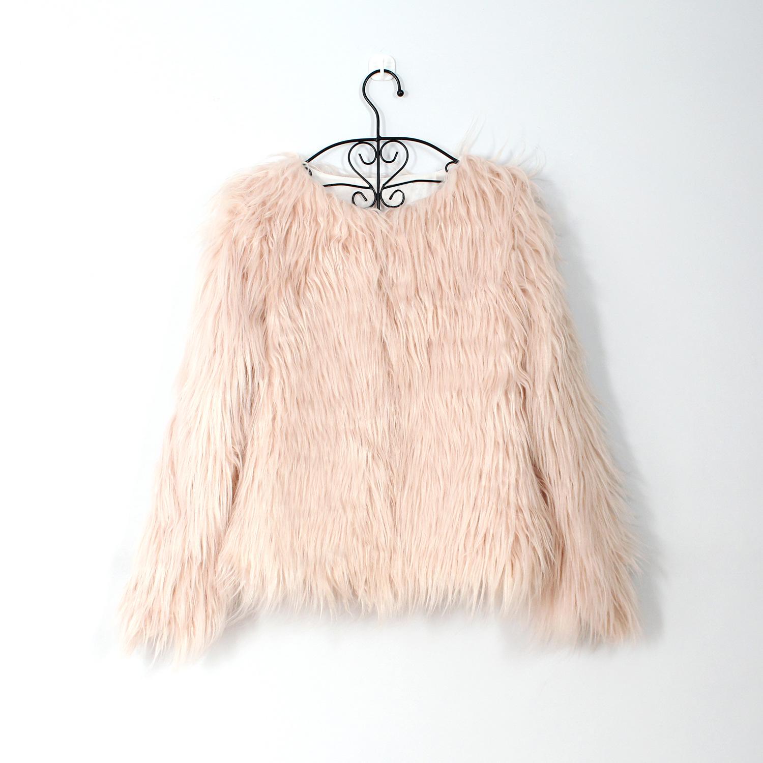 2022 High-End European and American Fashion Faux Fur Coat XXL