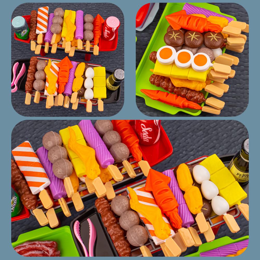 Set Jucărie Grătar Simulare Copii Ustensile de Bucătărie și Gătit Alimente Joc de Rol Educativ Jucării Casă de Joacă