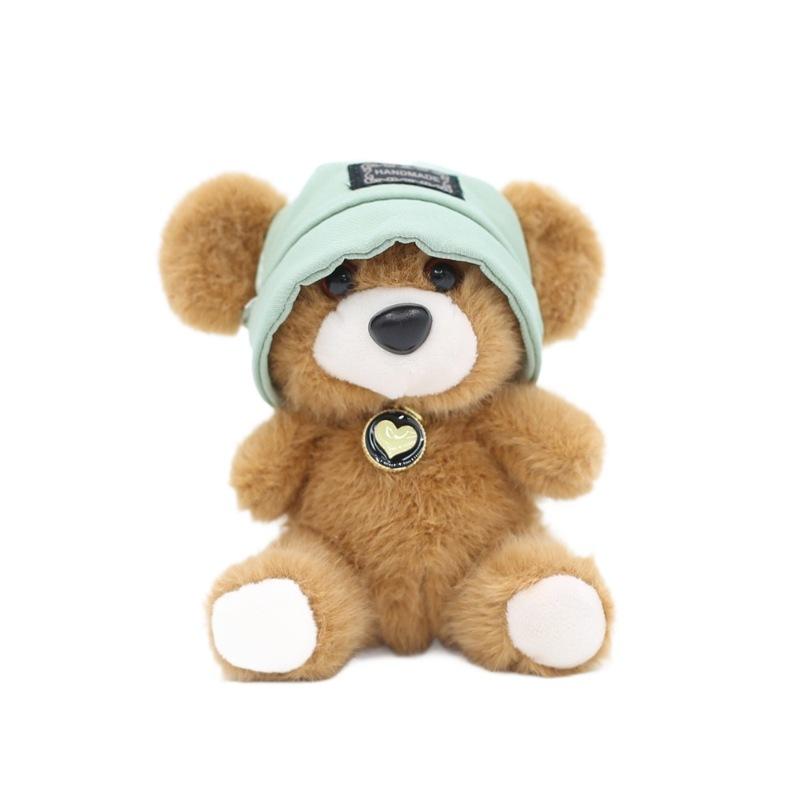 Bonito Bonito Chapéu Urso Pingente Brinquedo de Pelúcia Boneca Urso Penduricalho de Bolsa Chaveiro Boneca de Pano