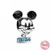 Copper Fits Genuine Bracelets Mickey Murano Glass Bead Dangle Charms Bead Necklaces Pendants DoItYourself Women Jewellery Gif
