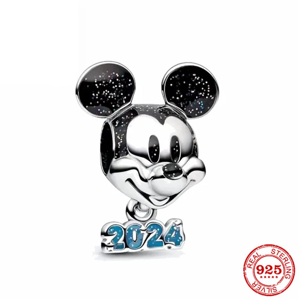 Copper Fits Genuine Bracelets Mickey Murano Glass Bead Dangle Charms Bead Necklaces Pendants DoItYourself Women Jewellery Gif