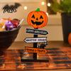 Small Desktop Ornaments Wooden Halloween Sign Decoration, DIY Ghost Pumpkin Bat Tabletop Ornament with Atmosphere Props Spooky Slogans, Rustic