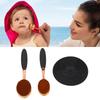 2pcs Sunscreen Applicator Brush Soft Fiber Hair Sunscreen Brush with Protective Lid Protective Lid