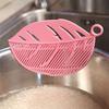 Leaf Shape Rice Washing Sieve Snap-in Type Plastic Draining Board for Noodles Fruits Vegetables