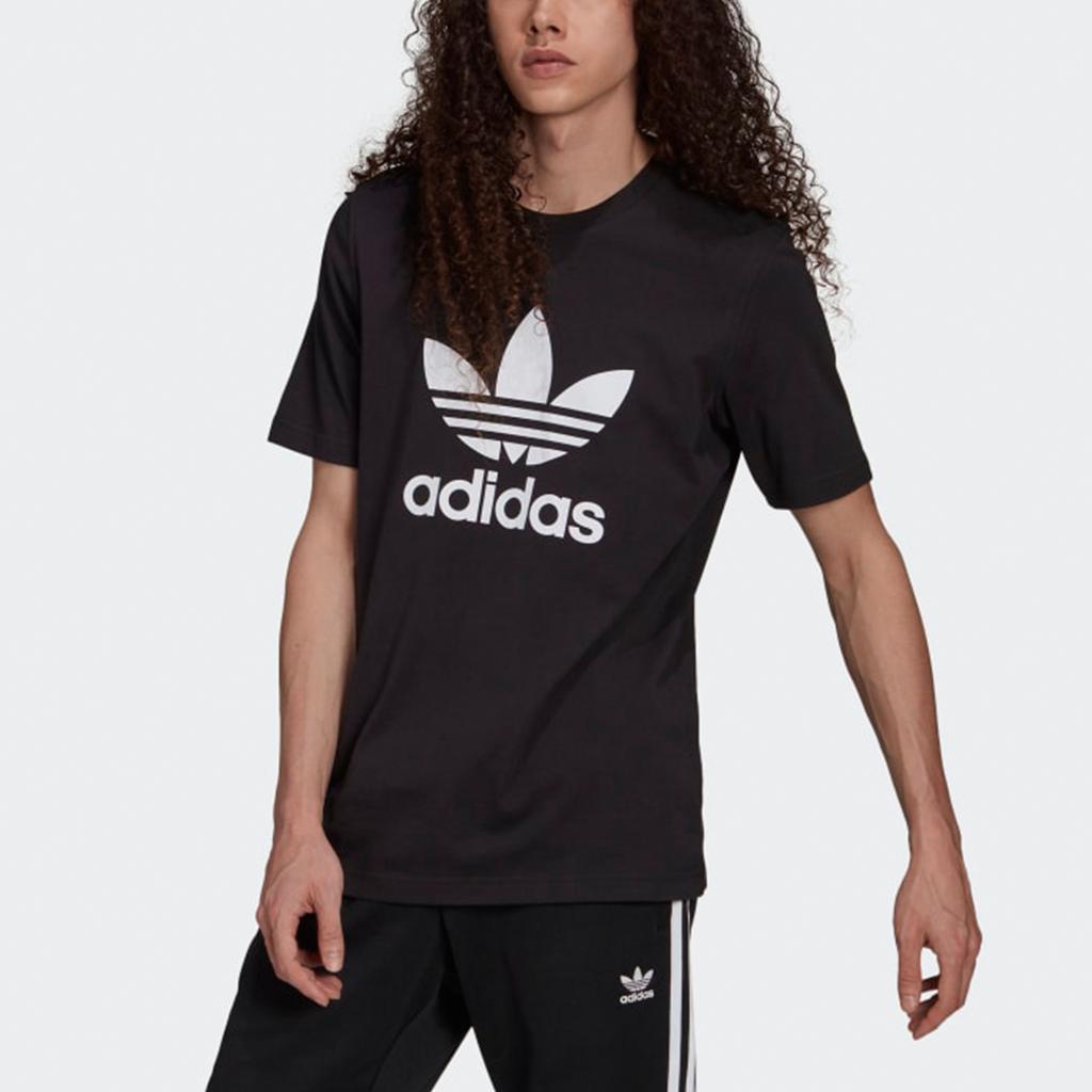 Adidas Originals Adicolor Classics Large Logo Print Sports Crew Neck Short Sleeve T-Shirt Men Tops Black H06642