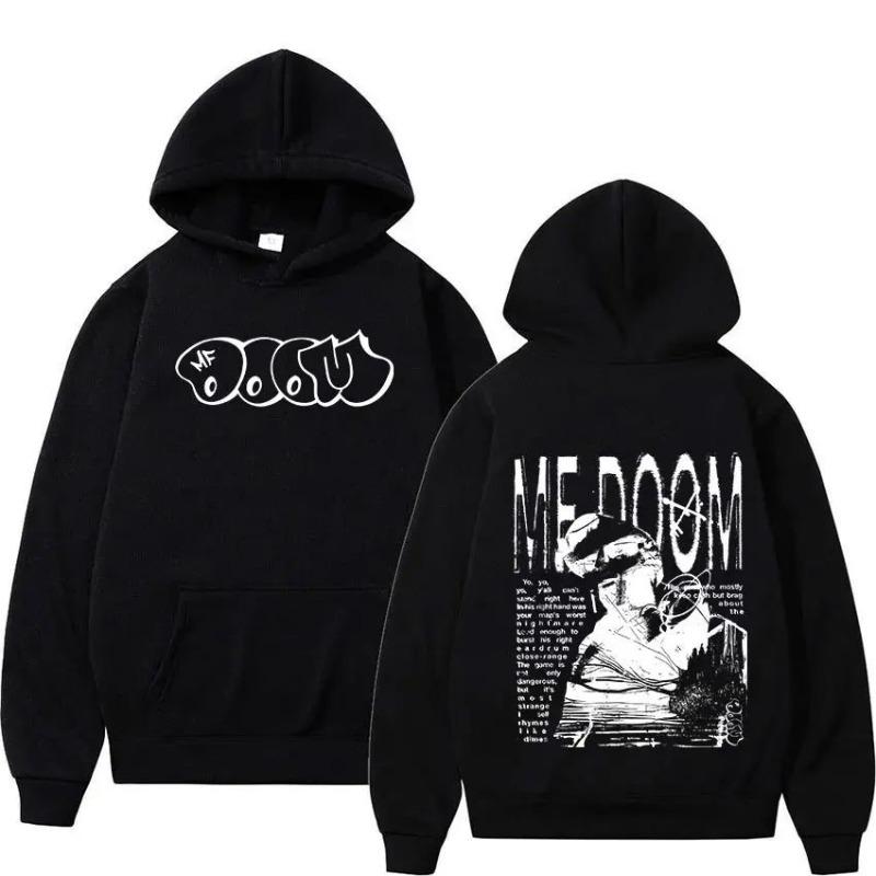 Sudadera con capucha de álbum de música del rapero Mf Doom Madvillain Metal Face Hip Hombres Manga Larga Sudaderas con capucha Ropa Unisex