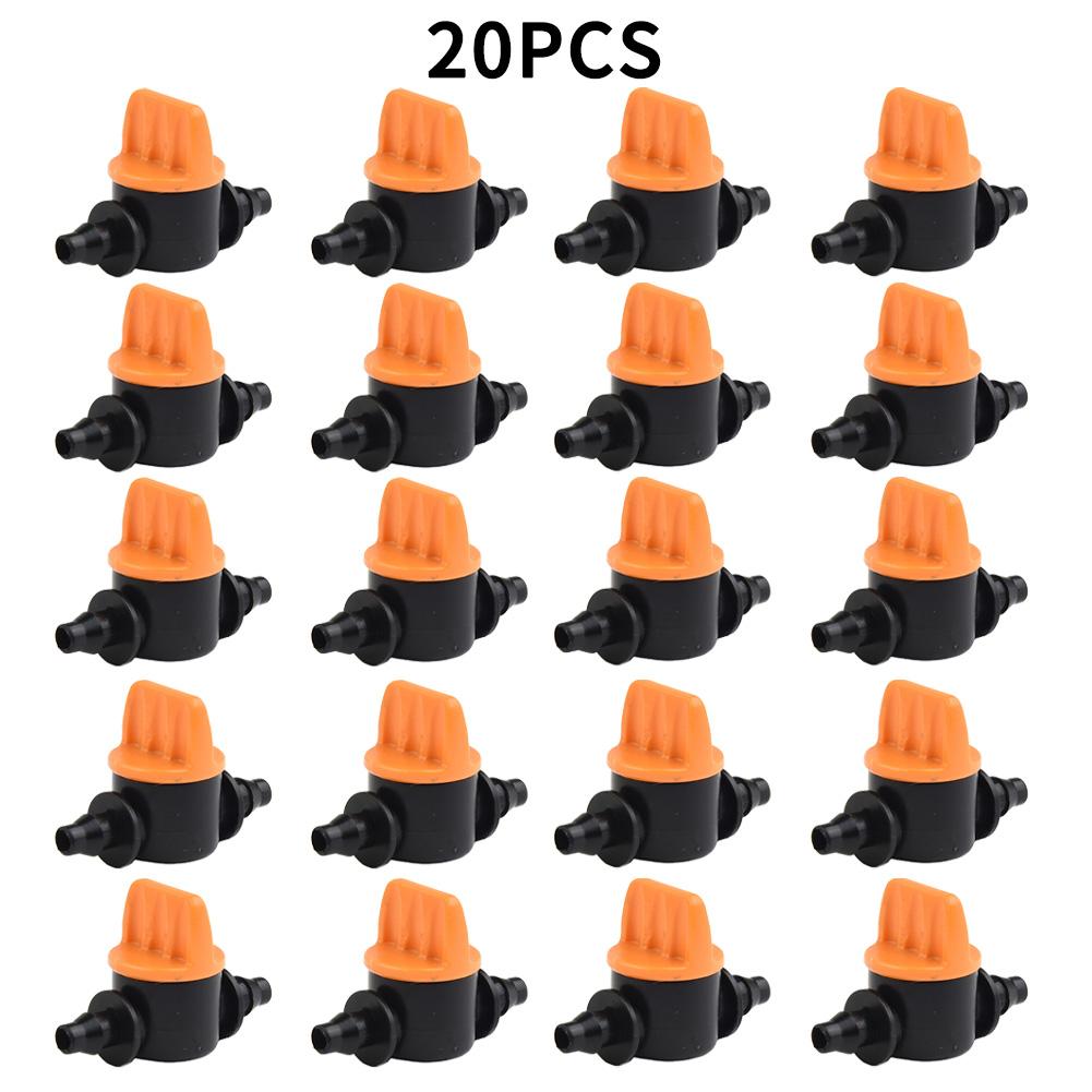20Pcs Hose Mini Valves Garden Tap Garden Drip Irrigation Fitting Pipe Connector Water Valves For 4/7mm Water Flow Control Valves