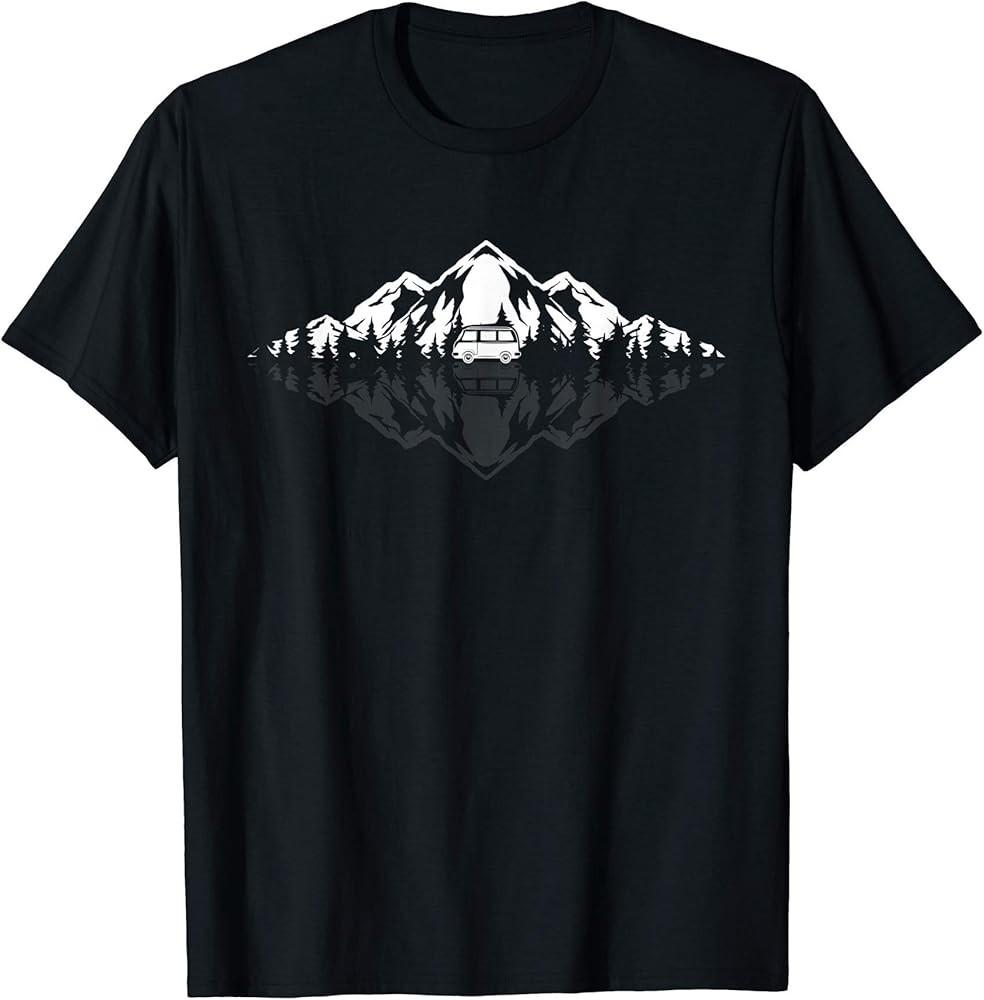Mountains Reflection Outdoors Hiker Forest Nature Hiking TShirt Unisex T-Shirt L