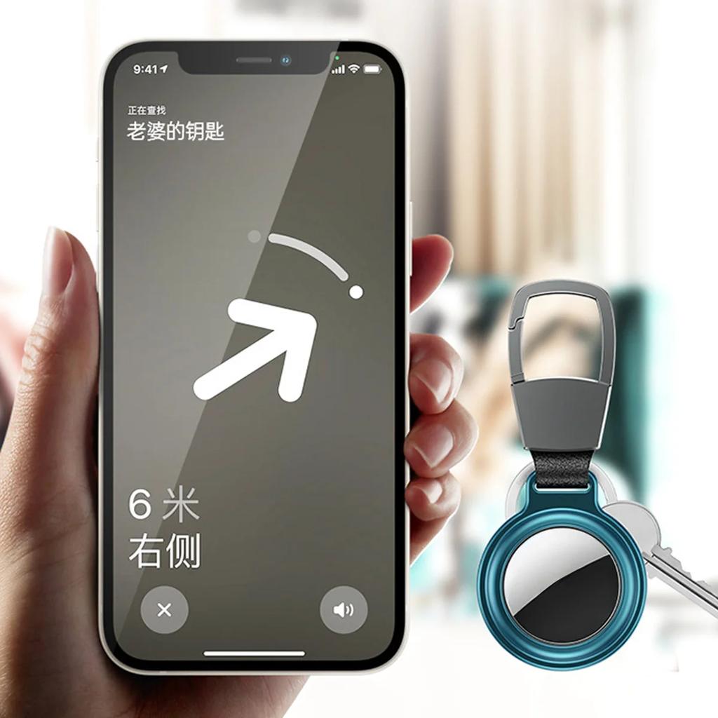 Magnetic Anti-Lost Keychain Holder Case for Apple Airtag Metal Air Tag Dog Cat Pet Collar Locator Tracker Protective Full Cover