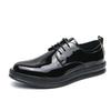 Autumn New Pointed Toe Patent Leather Lace-up Formal Casual Men's Shoes, Large Size.