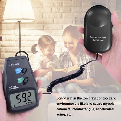 Misuratore di luminosità digitale Illuminometro portatile Display LCD con blocco di lettura e basso consumo energetico