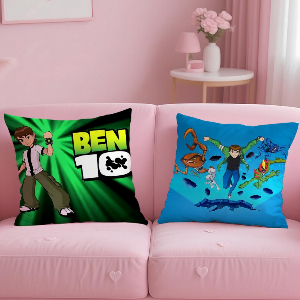 Classic Cartoon Ben 10 Ultimate Alien Cushion Cover Soft & Easy-Wash Pillow Case – Versatile for Couch, Bed, Travel and Office