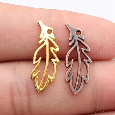 Feathers Leaf Nature Charm Antique Bronze Zinc Alloy Jewelry Making Supplies Bracelet Making Style Pendants