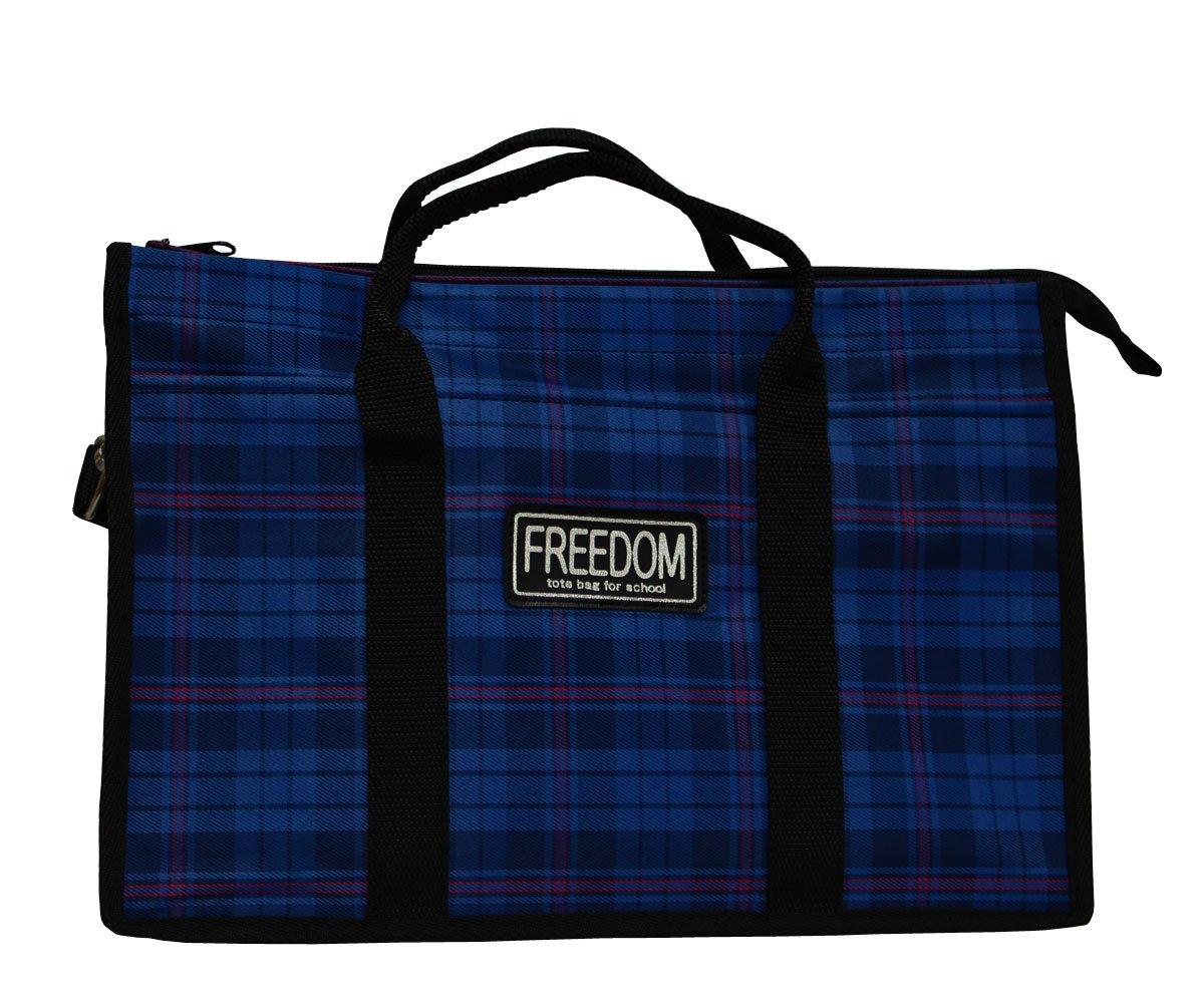 

Клетчатая синяя сумка для каллиграфии с большим боковым швом,