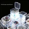 Transparent Polypropylene Small Square Bead & Office Stationery Storage Box
