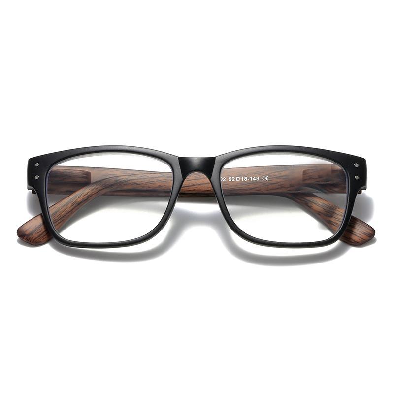 New Retro Women Reading Glasses Full Frame Imitation Wood Grain FashionTrendy Design Ultra Light Eyeglasses