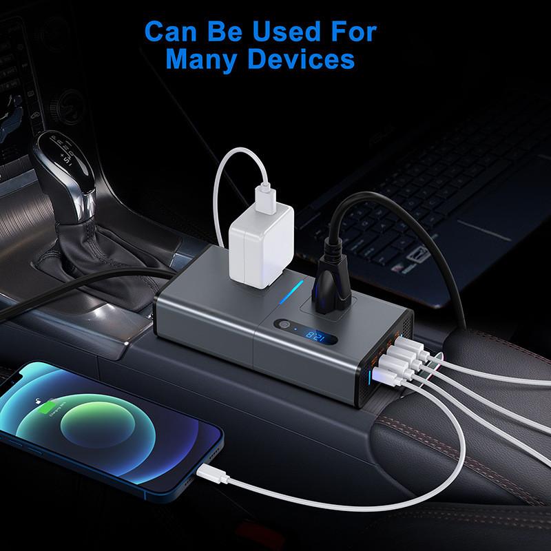 200W 12V/24V To 220V Power Converter PD Charging Fast Charging Car Socket Small Portable Car Inverter