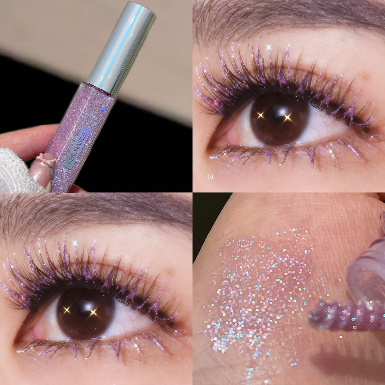 

Diamond Glitter Mascara - Long-lasting, Thick, Curled, Sweat-Proof, Smudge-Proof, Fine Shimmer, Root-by-Root Application.
