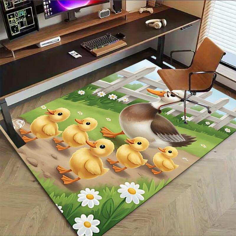 1PC Ducklings Duck Non-Slip Floor Carpet Compatible for Office&Living Room&Bedroom&Dining room - Flat - Weave Machine-S0387