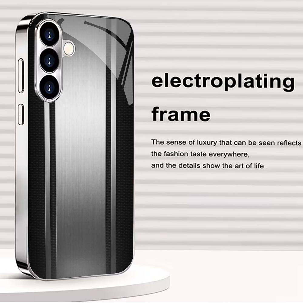PhoneCase Atmosphere Simplicity High-end Electroplating Glass PhoneCase for Samsung Galaxy S26 S25 S24 S23 S22 S21 FE,Ultra,Plus