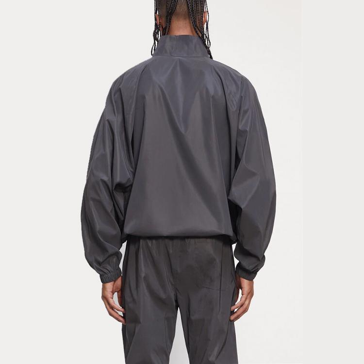 Fear of God Essentials FW20 Reflective Half Zip Track Pullover With Raglan Sleeves And High Collar Men Outerwear Black 0202250500024001