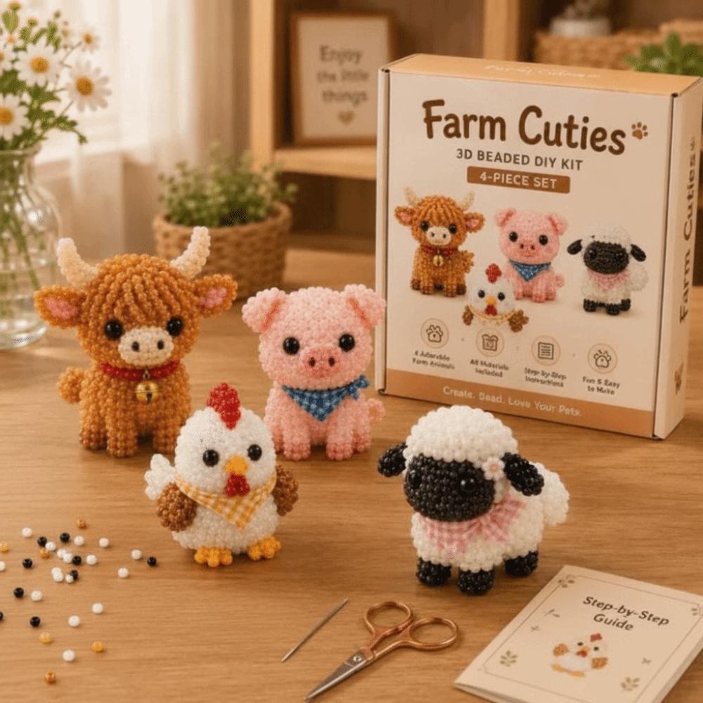 Mignon Design Animal 3D Perlé Kit Petites Perles Kit d'Art en Perles Fait Main Décoration de Maison