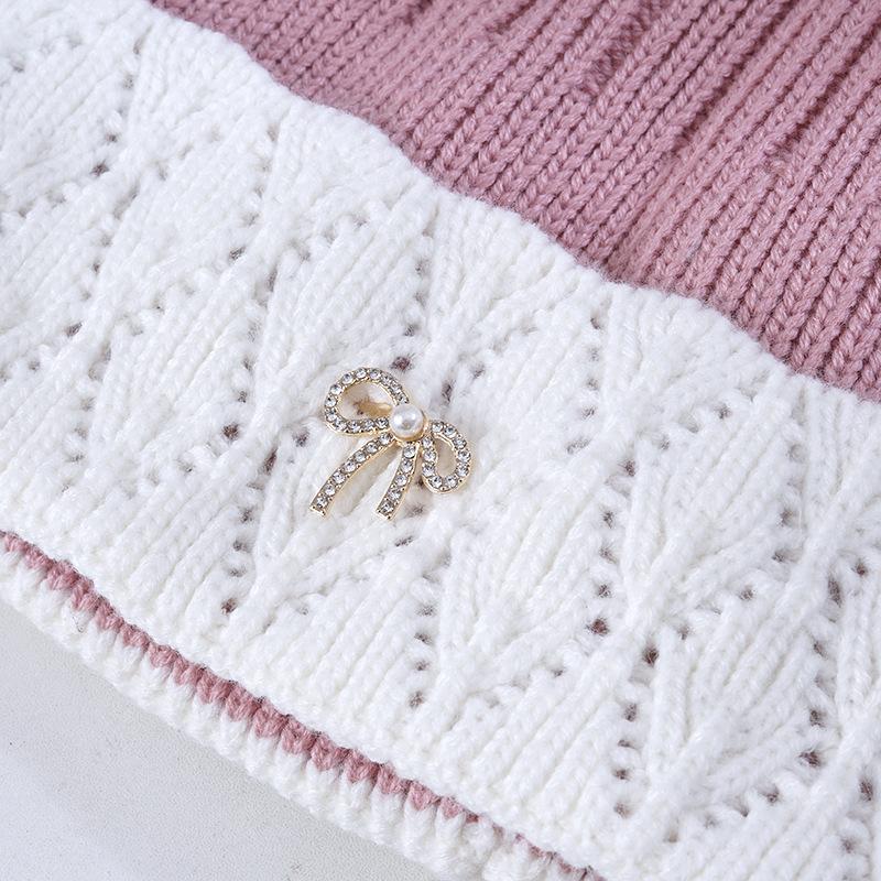 Women's Winter Warm Knitted Hat Korean Style Trendy Versatile Plus Velvet Thickened Windproof Ear Protection Wool Hat