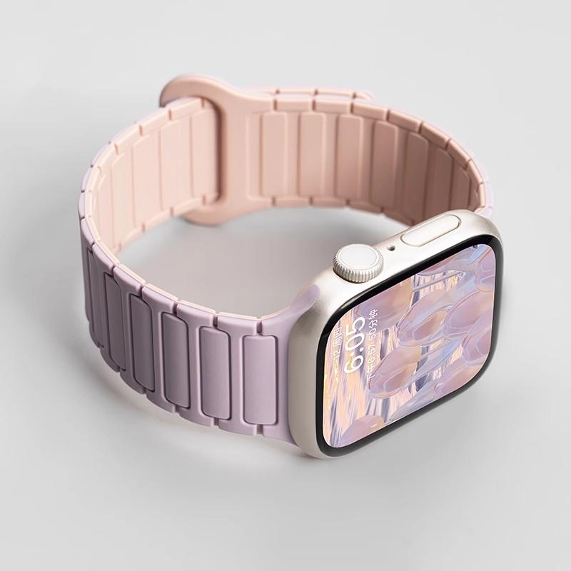 

Silicone Strap for Apple Watch 46mm 42mm 49mm 45mm 41mm 44mm 40mm Magnetic Band for IWatch Ultra 3/2 Series 11 10 9 8 7 6 SE 5 S10-42mm 38 40 41mm