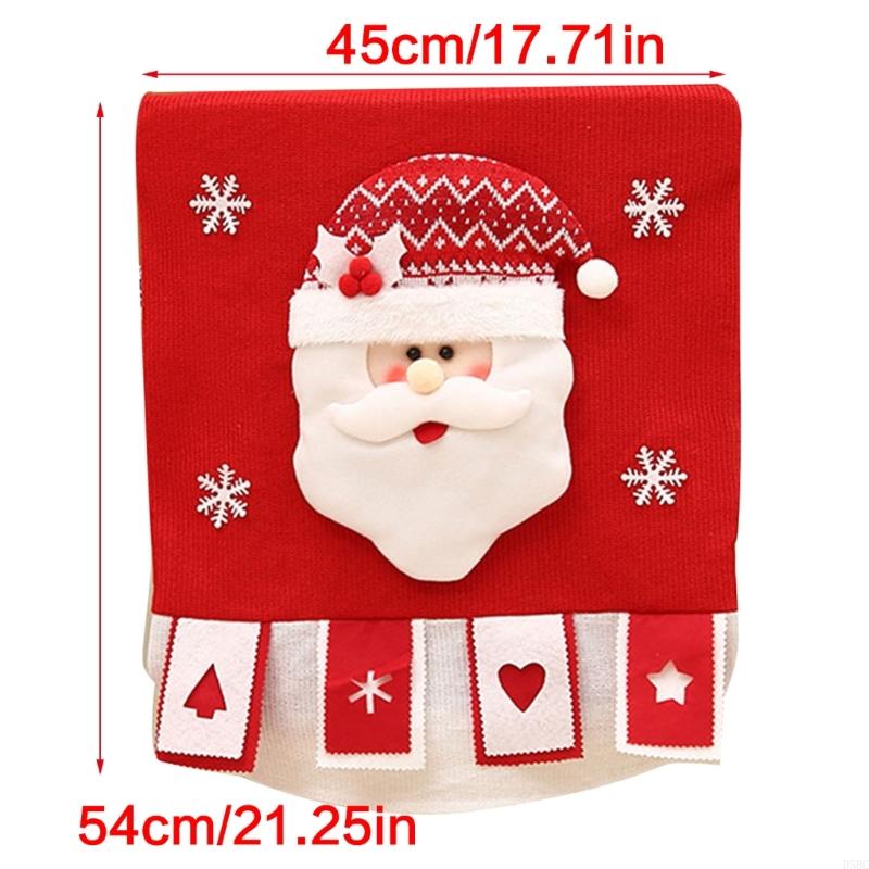 Christmas Themed Santa Chair Cover Machine Washable Cloth Quick Assembly Dining Room Living Room Decoration