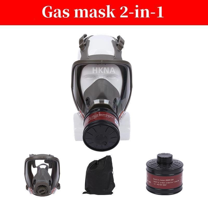 Full Face Respirator - Mask with 40 Mm Gas Filter Canister for Industrial Gases, Chemical, Polishing, Welding, Spraying Gas Mask