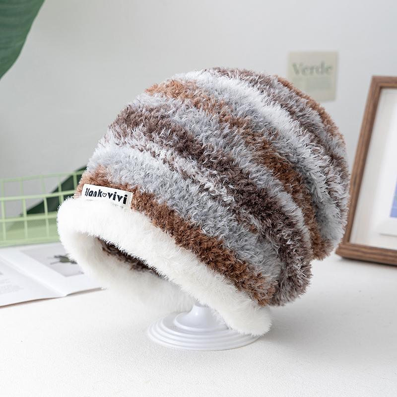 New Loose Dandy Hat Lazy Style Gradient Beanie Hat Fashion Winter Hats For Women Streetwear Multicolour Warm Hats For Girl
