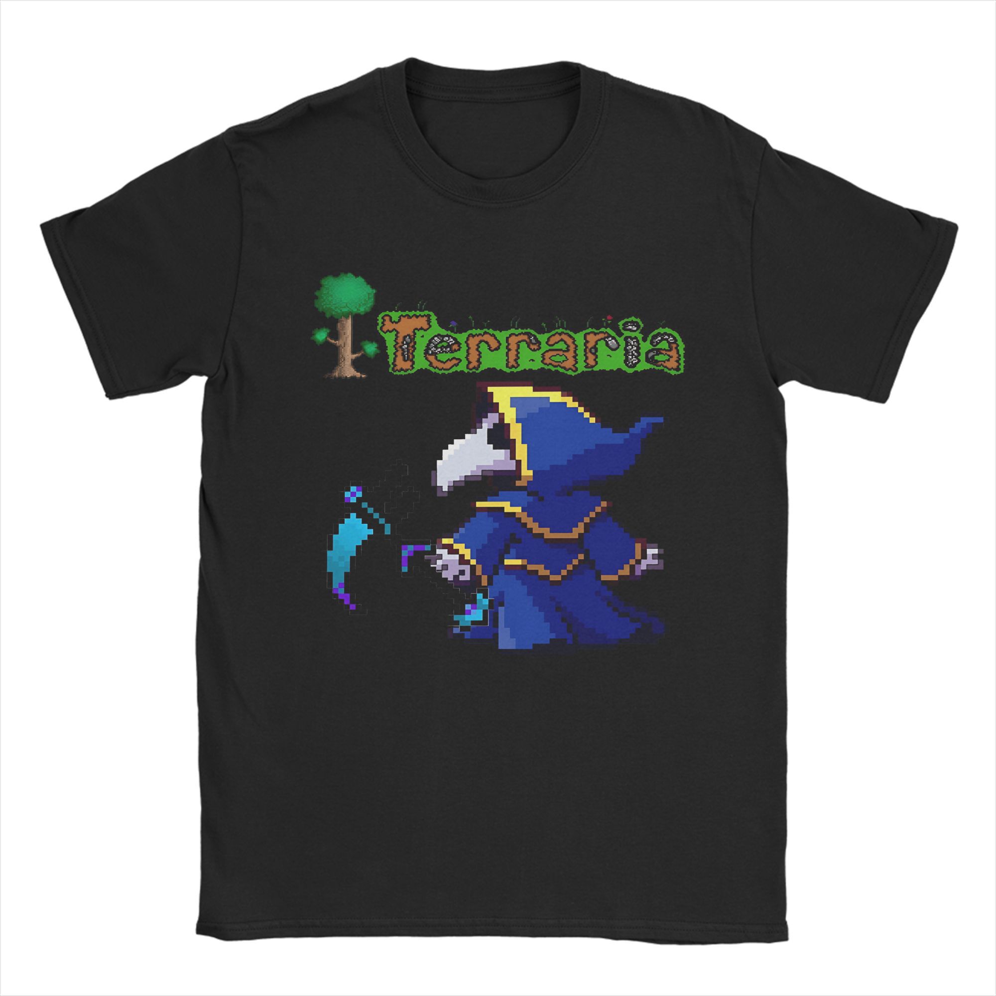 

Terraria Game T-Shirt for Men Funny 100% Cotton Tee Shirt Crewneck Short Sleeve T Shirts Original Clothes 4XL