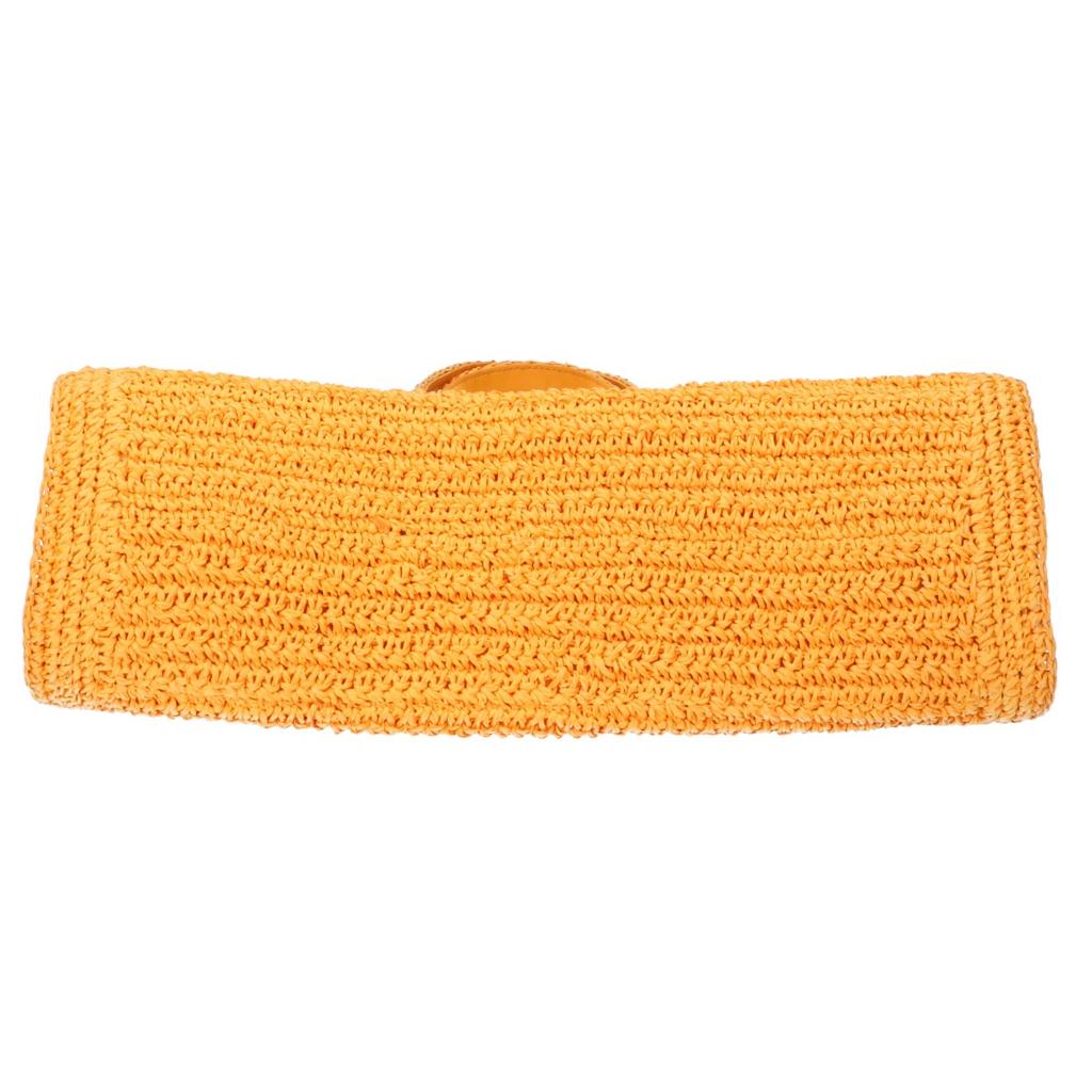 Tory Burch 158040 Ella Hand Crochet Small Tote Bag yellowUsed