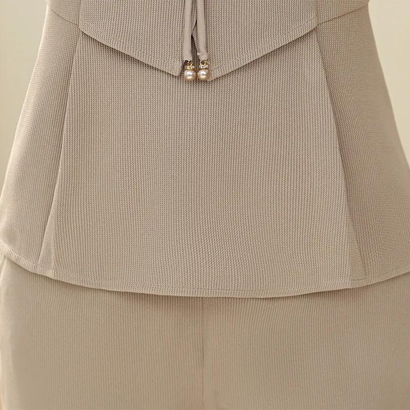 Frühlingsanzug für Mütter im chinesischen Stil, Göttin mittleren Alters, Frühlings- und Herbstmode, Revers, langärmelige Hosen, zweiteiliger Anzug