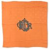 Auth DIOR Emblem Logo Scarf Large Dot Orange Di1512cc Used