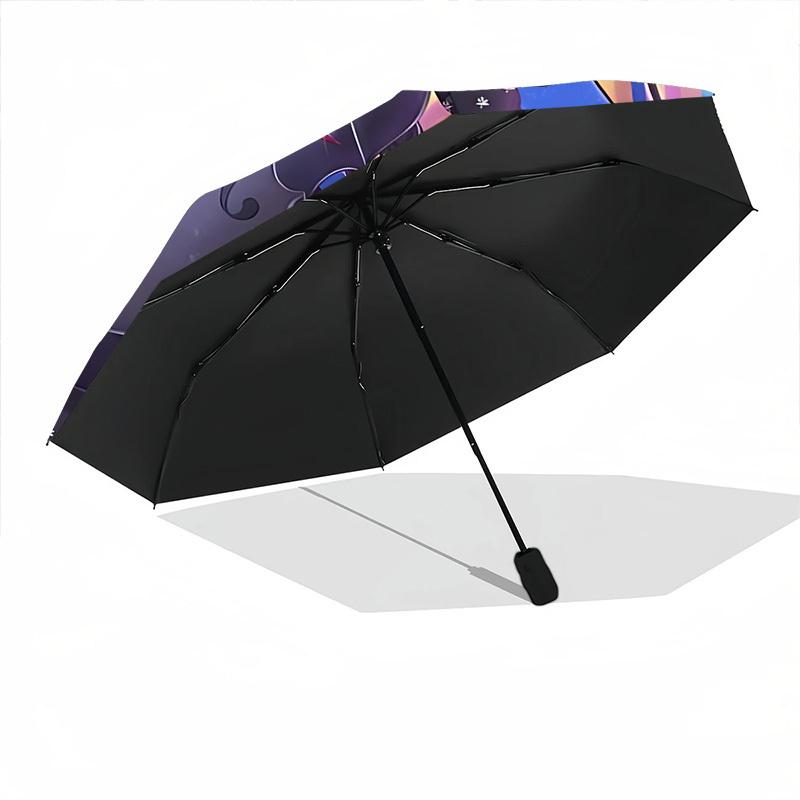 1pc Wednesday Addams Automatic Open/Close Folding Umbrella, Windproof 8-Rib Construction, Lightweight Travel Umbrella A0903206