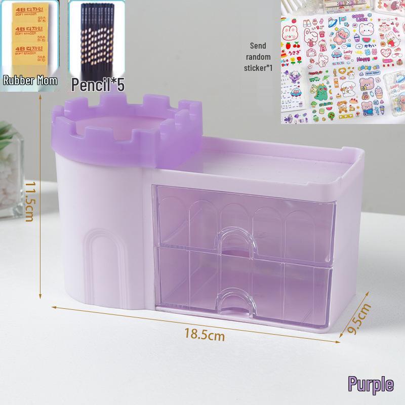 New Girly Drawer-Type Desk Organizer: Dustproof Storage for Stationery and Cosmetics