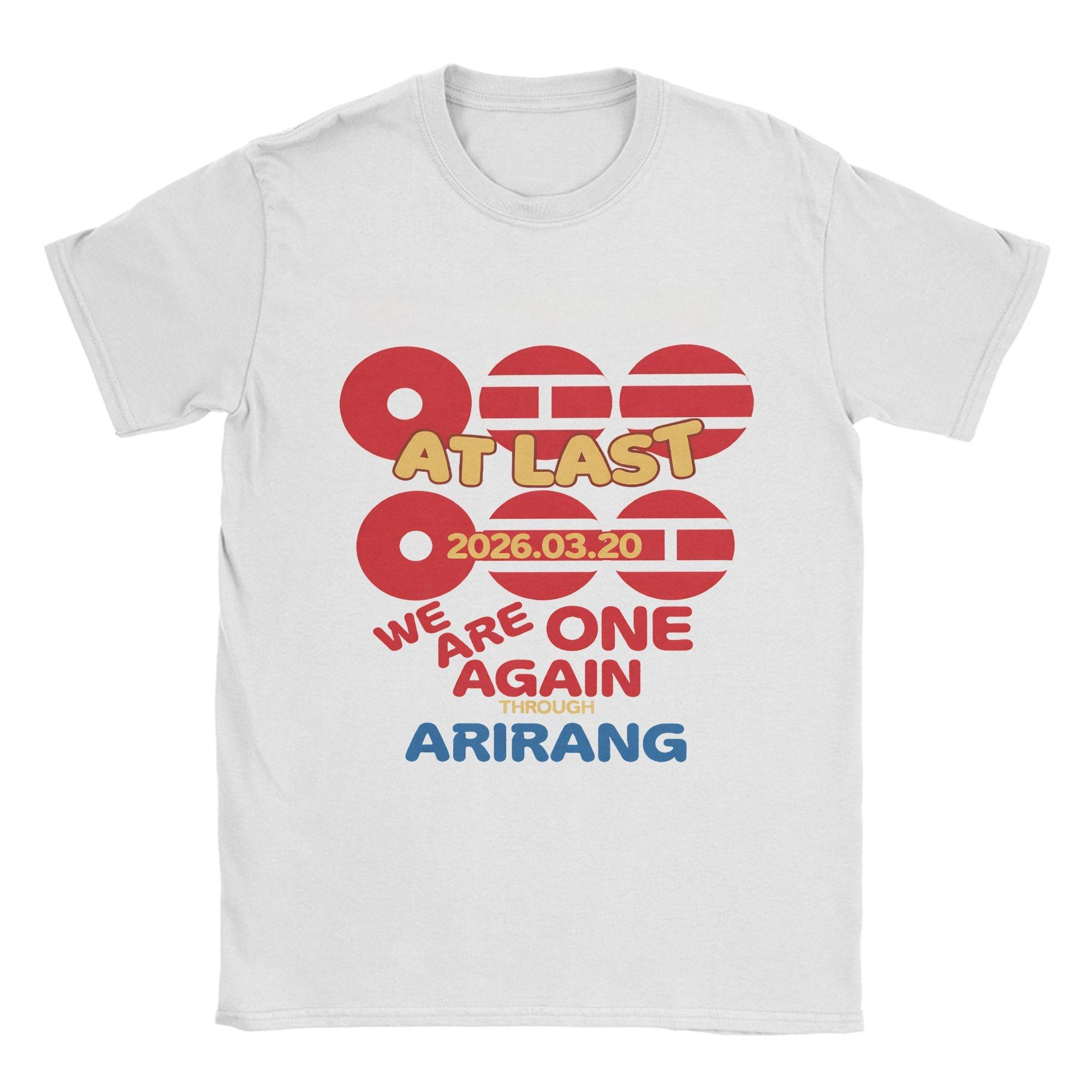 

2026 Summer Mens Womens Comeback World Tour Arirang Album Neutral Round Neck Return Short Sleeve Tshirt Fan Gift 4XL