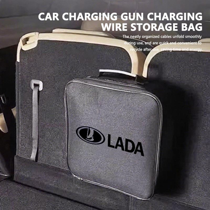 VRT4  Car Charging Gun Device Cable Storage Bag Box Bag For Lada Largus Priora Vesta Niva Samara Kalina 4x4 Urban Granta