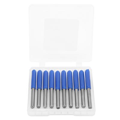 10 Pezzi Frese per Intaglio a V con Gambo da 3,175 mm, 2 Taglienti, in Carburo di Tungsteno, Punta per Incisione(20x0,5 )