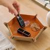 Vintage Desktop Organizer Nordic Style Folding Organizer Creative Leather Storage Tray  Entrance