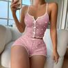 Set Sleepwear Women Pajamas Set Heart Print Soft Ribbed Fabric with Flirty Frill Trim Casual Cami Top and Short Set Loungewear
