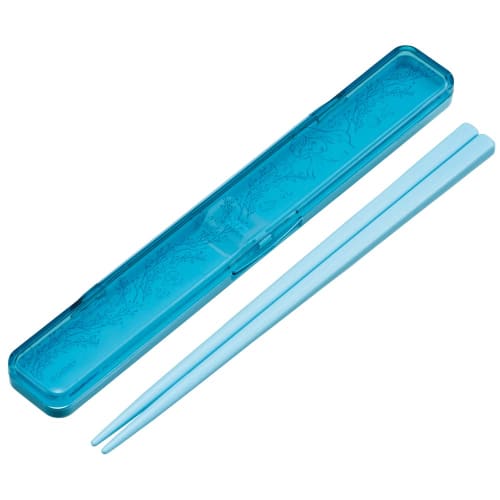 Skater Chopsticks and Chopstick Case Set, Disney Ariel, Turquoise, 18cm, Antibacterial, Adult Size, Made in Japan, ABC3AG-A