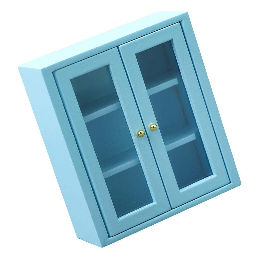 Realistic Wood Shelf Realistic Pretend Play Display Cabinet Model Toy Vintage Display Shelf 1:12 Doll House