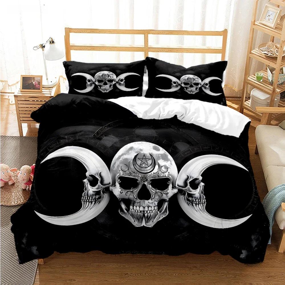 Triple Moon And Pentagram Duvet Cover Comforter Bedding Sets Soft Quilt Cover And Pillowcases For Teens Single/Double/Queen/King