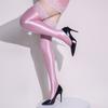 Sexy Women Lace Satin Smooth Oil Shiny High Stockings Vintage Glossy Sexy Tights Yoga Shaping Elastic Maid Stockings Overknee