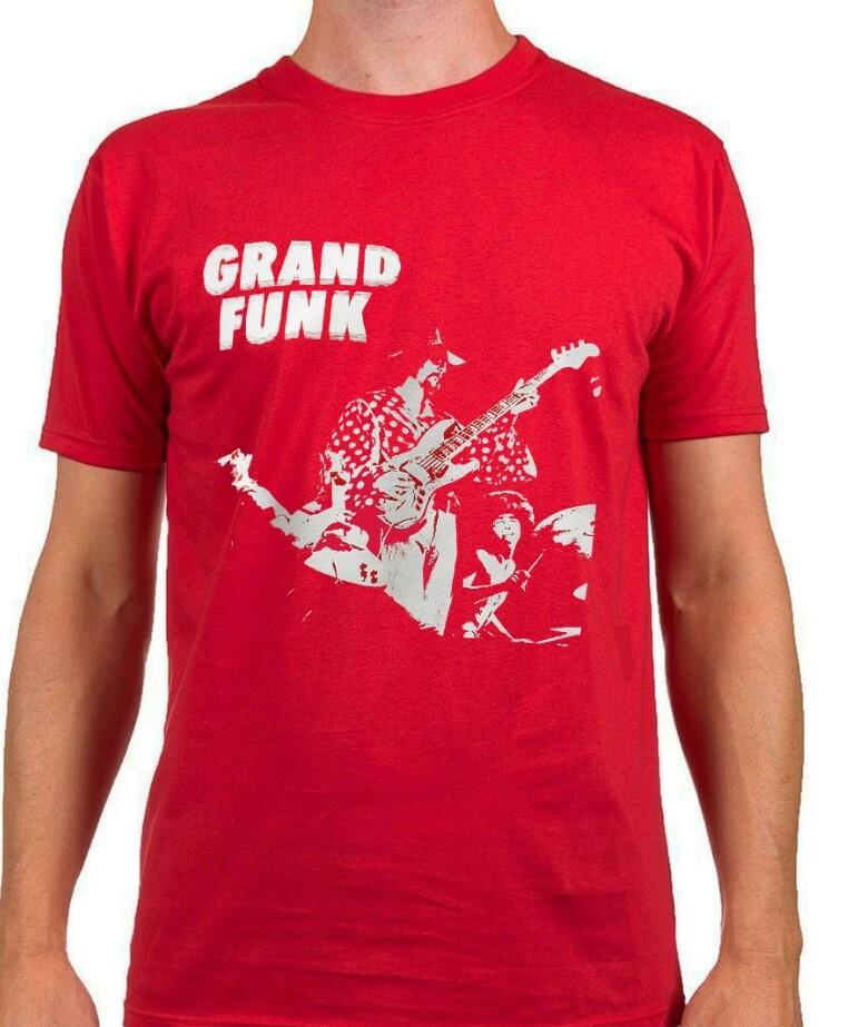 

Grand Funk Railroad Band T-Shirt Red Short Sleeve All Sizes Shirt Fan Unisex T-Shirt XL