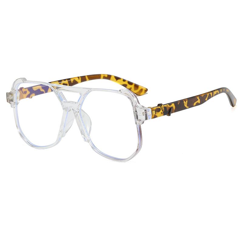 New double beam anti-blue glasses Hong Kong style frames trendy large frame glasses frames fashionable flat glasses